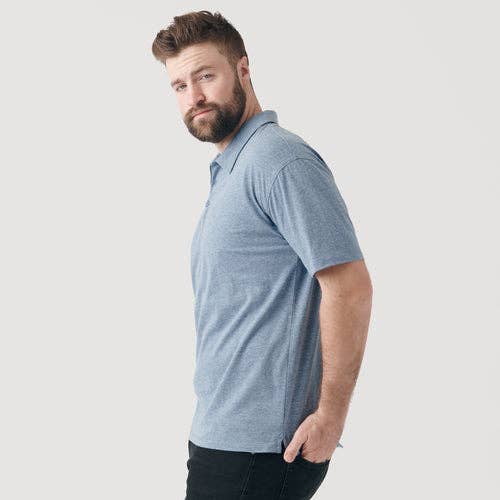Short Sleeve Shirt | Polo | Heather Indigo, view 7