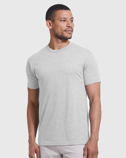 True Classic Premium Fitted Crew Neck T-Shirt - Light Heather Gray, view 3
