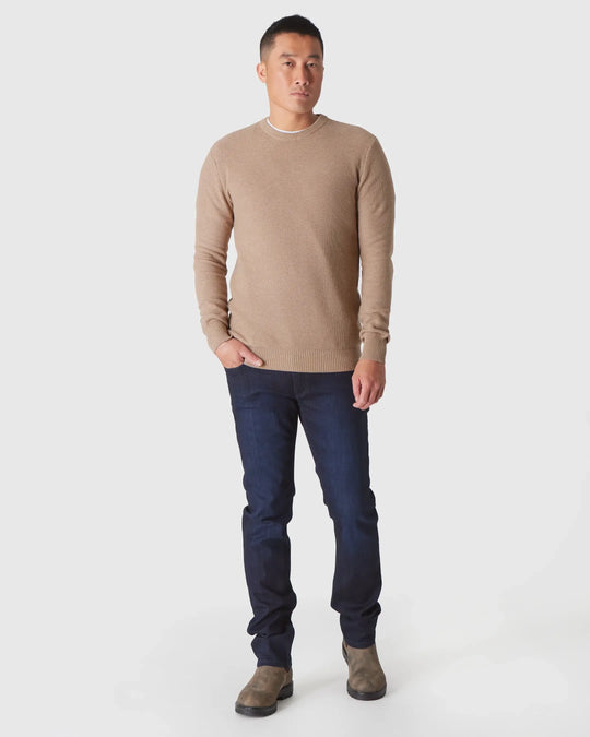 True Classic - Crew Sweater | Heather Camel Pique