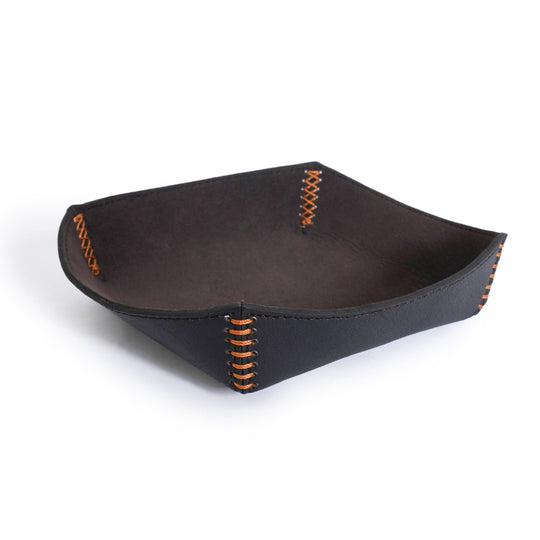 Desk Organizer Leather Valet Dump Tray for Men