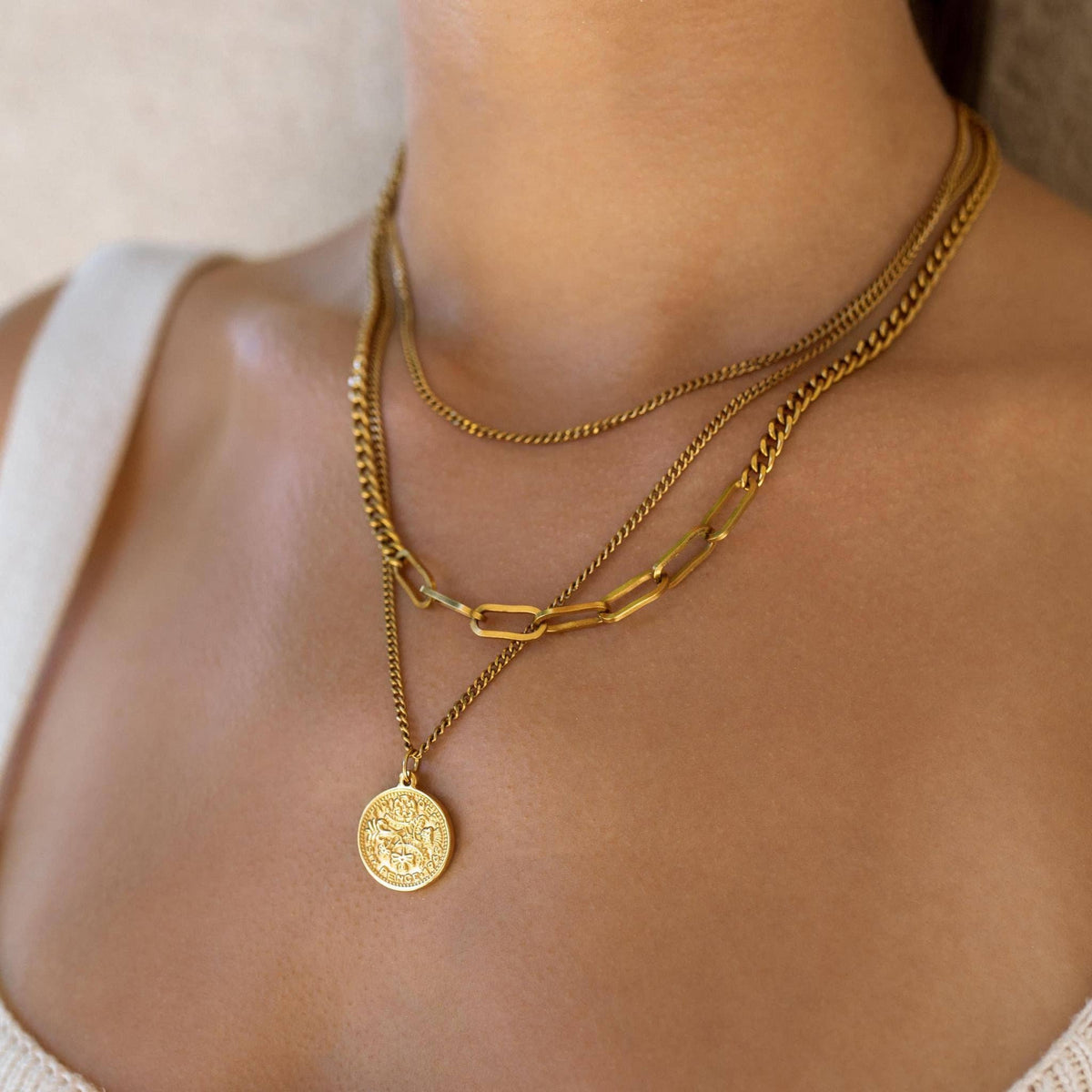 ALCO 3 Little Birds Necklace - Gold, alternate view 4