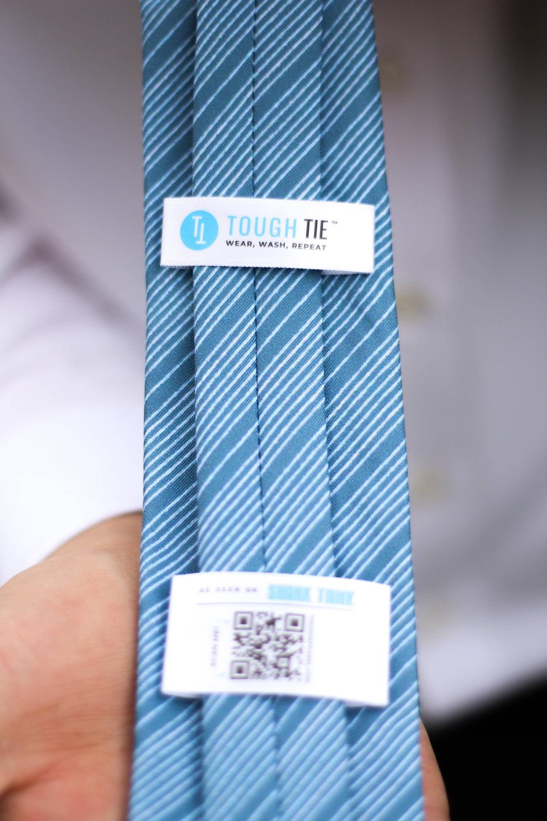 Drip – Textured Dusty Blue Striped Tie