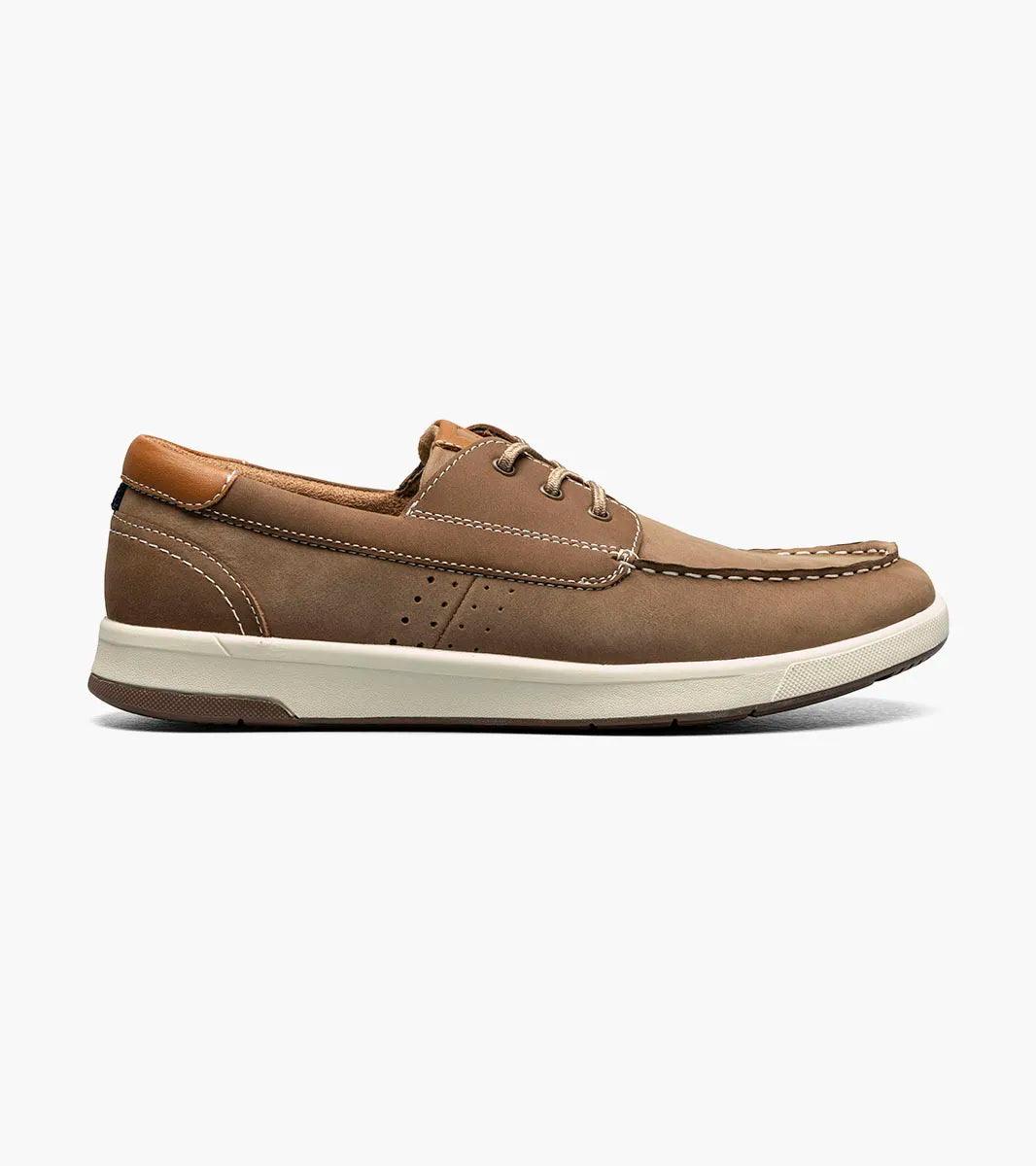 Florsheim - CROSSOVER Elastic Lace Moc Toe Boat Shoe - Rust & Refined