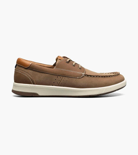 Florsheim - CROSSOVER Elastic Lace Moc Toe Boat Shoe - Rust & Refined
