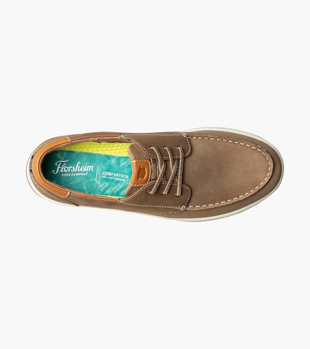 Florsheim - CROSSOVER Elastic Lace Moc Toe Boat Shoe - Rust & Refined