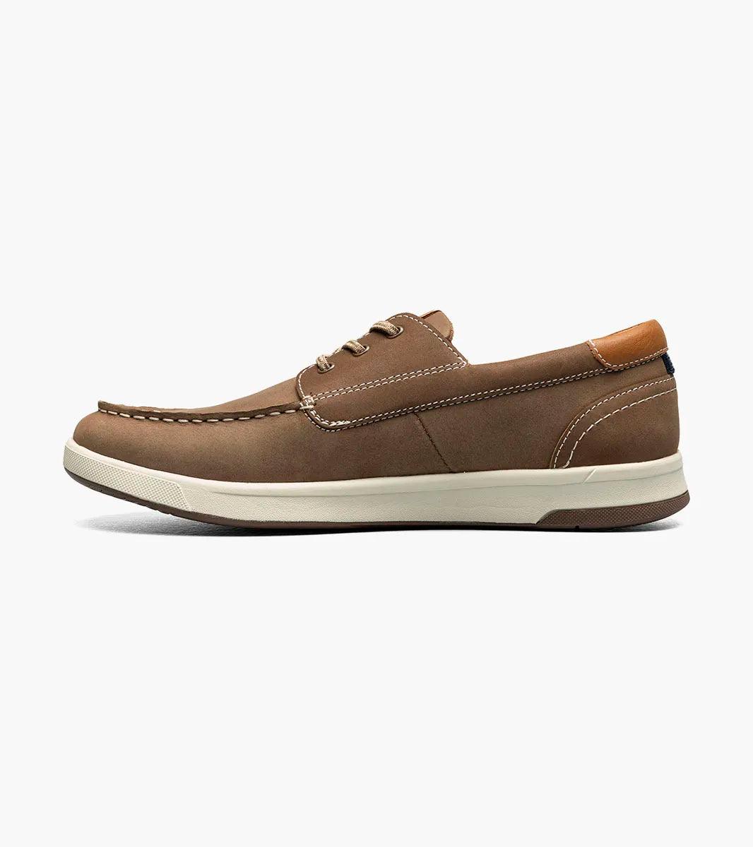 Florsheim - CROSSOVER Elastic Lace Moc Toe Boat Shoe - Rust & Refined