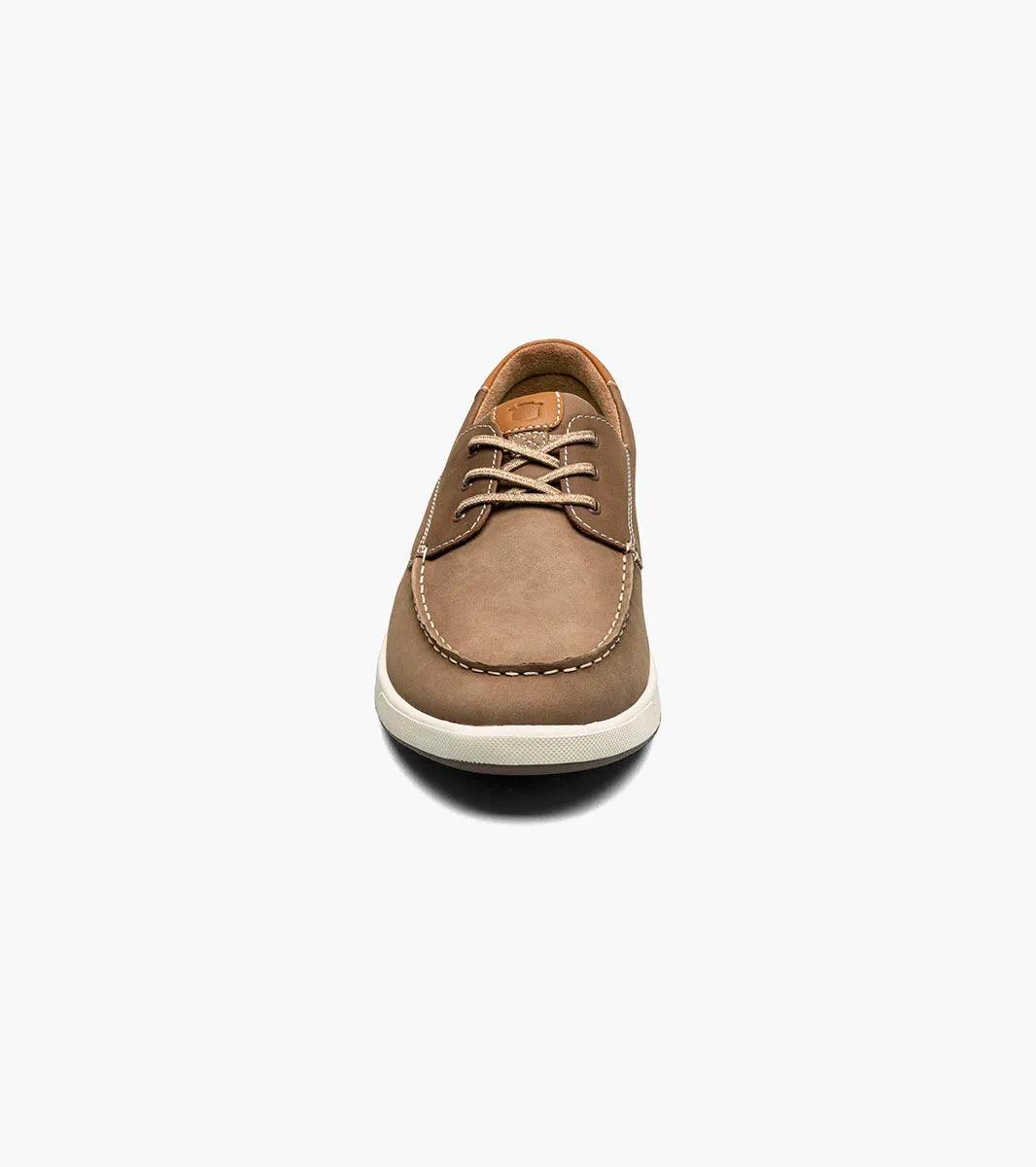 Florsheim - CROSSOVER Elastic Lace Moc Toe Boat Shoe - Rust & Refined