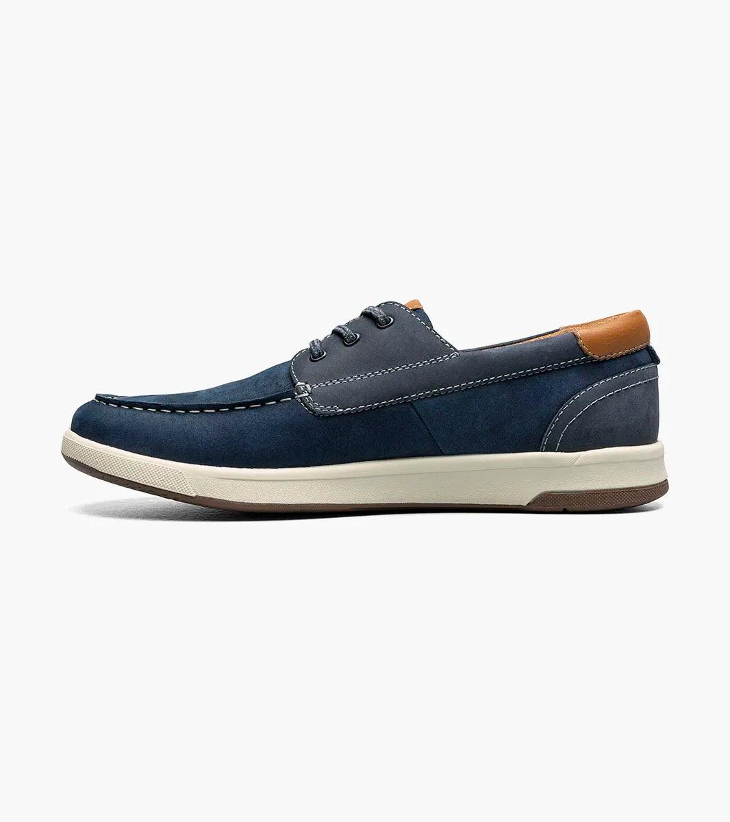 Florsheim - CROSSOVER Elastic Lace Moc Toe Boat Shoe - Rust & Refined