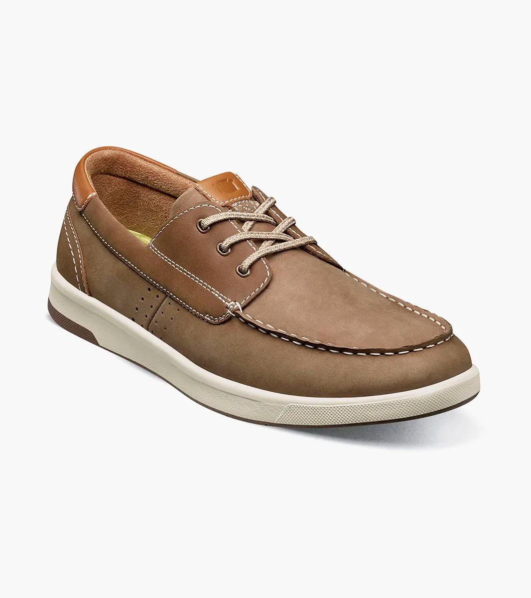 Florsheim - CROSSOVER Elastic Lace Moc Toe Boat Shoe - Rust & Refined