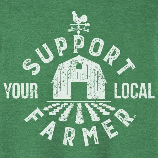 Green Vintage "Support Your Local Farmer" T-Shirt - Rust & Refined