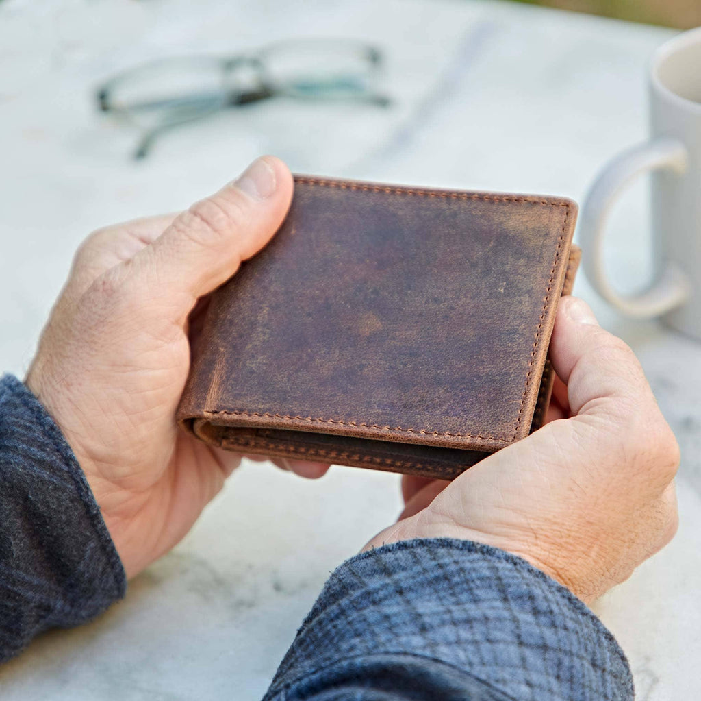Handmade Buffalo Leather Wallet - Rust & Refined