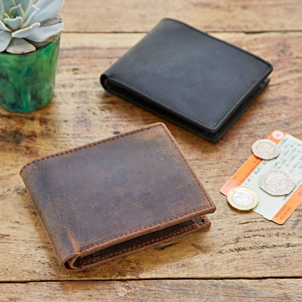 Handmade Buffalo Leather Wallet - Rust & Refined