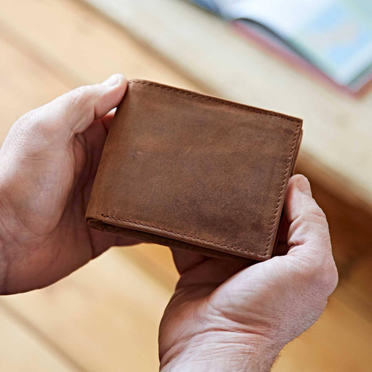 Handmade Buffalo Leather Wallet - Rust & Refined