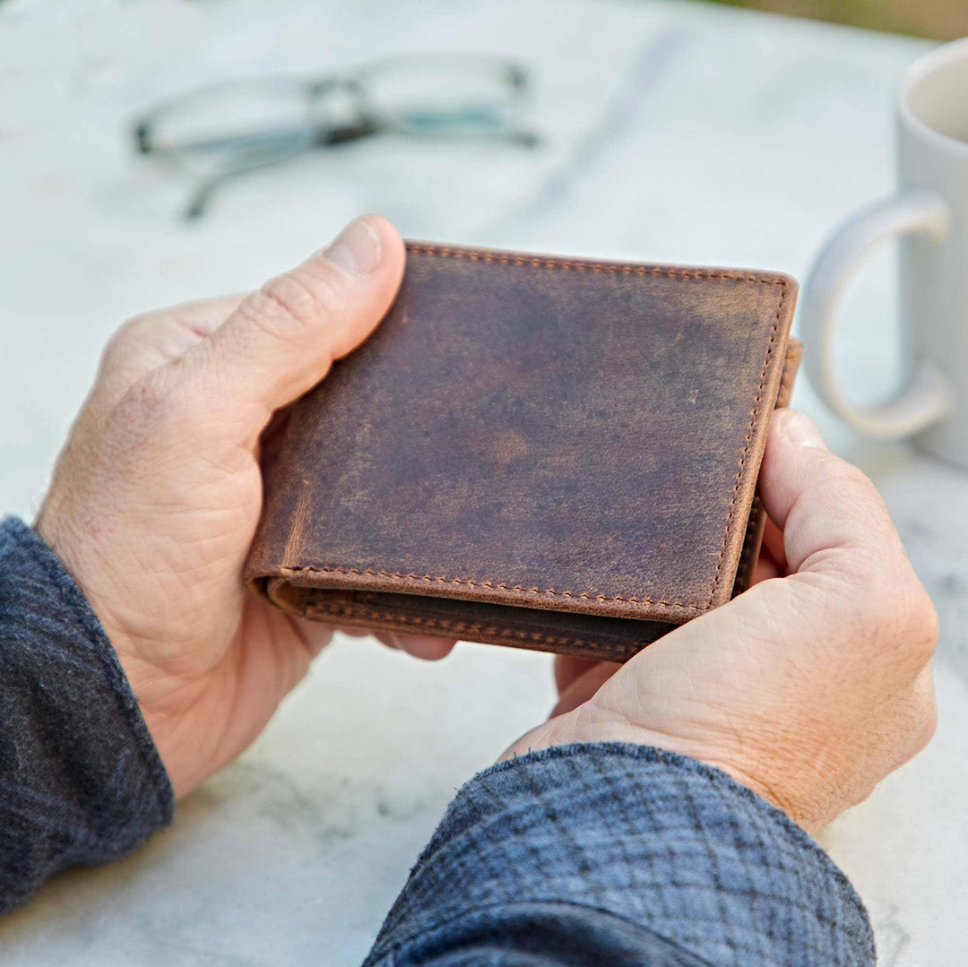 Handmade Buffalo Leather Wallet - Rust & Refined
