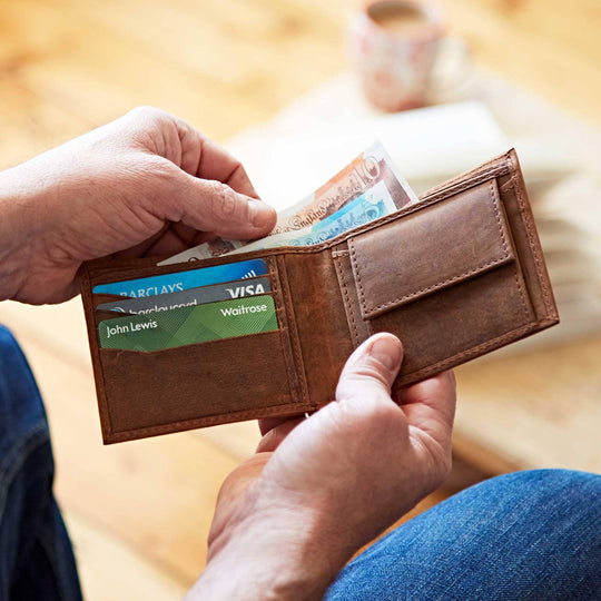 Handmade Buffalo Leather Wallet - Rust & Refined