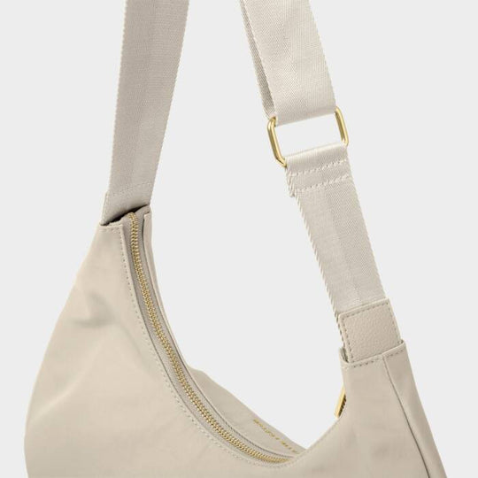 Nylon-Luxe Sling Shoulder Bag - Chalk