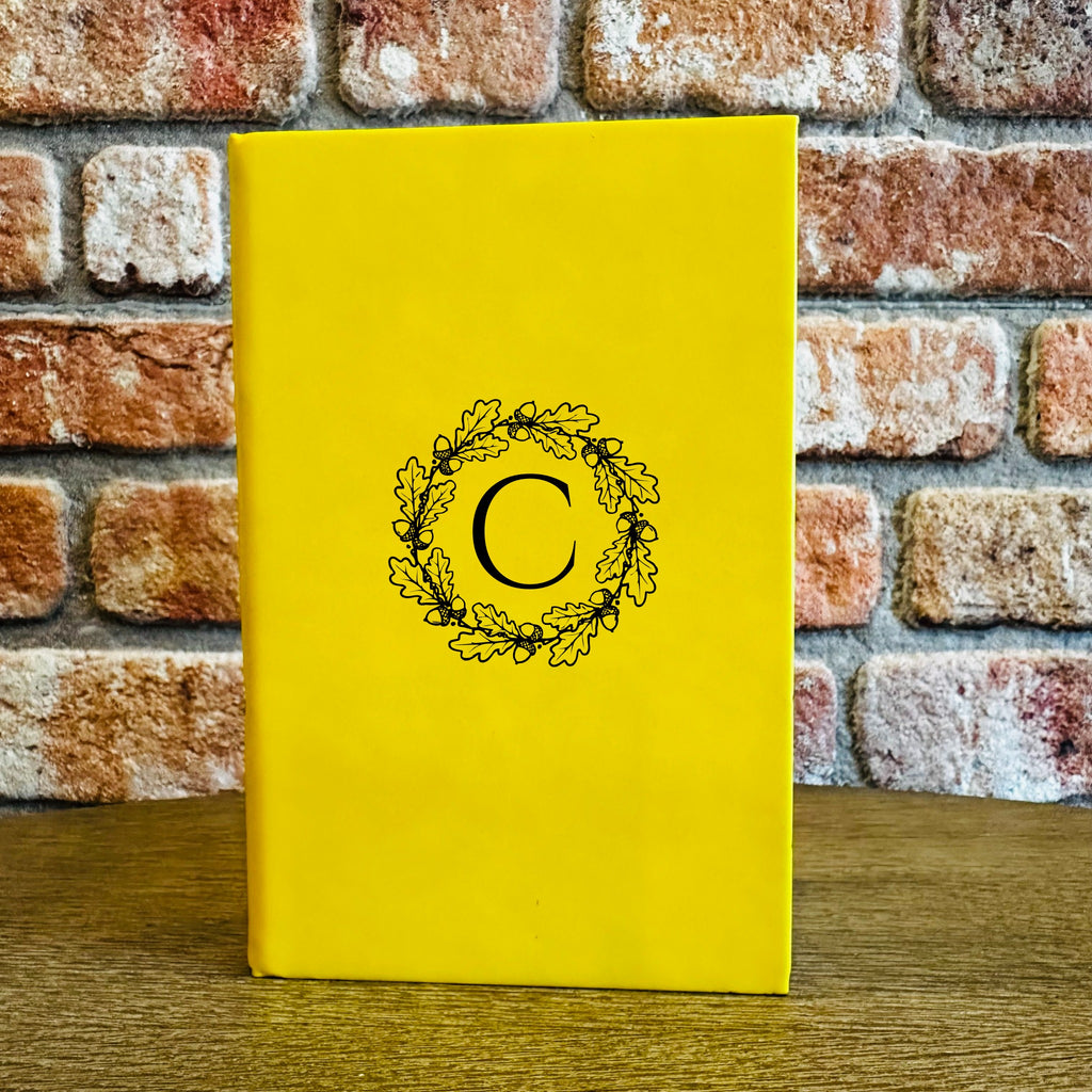 Custom Fall Monogram Leather Journal - monogram letter C