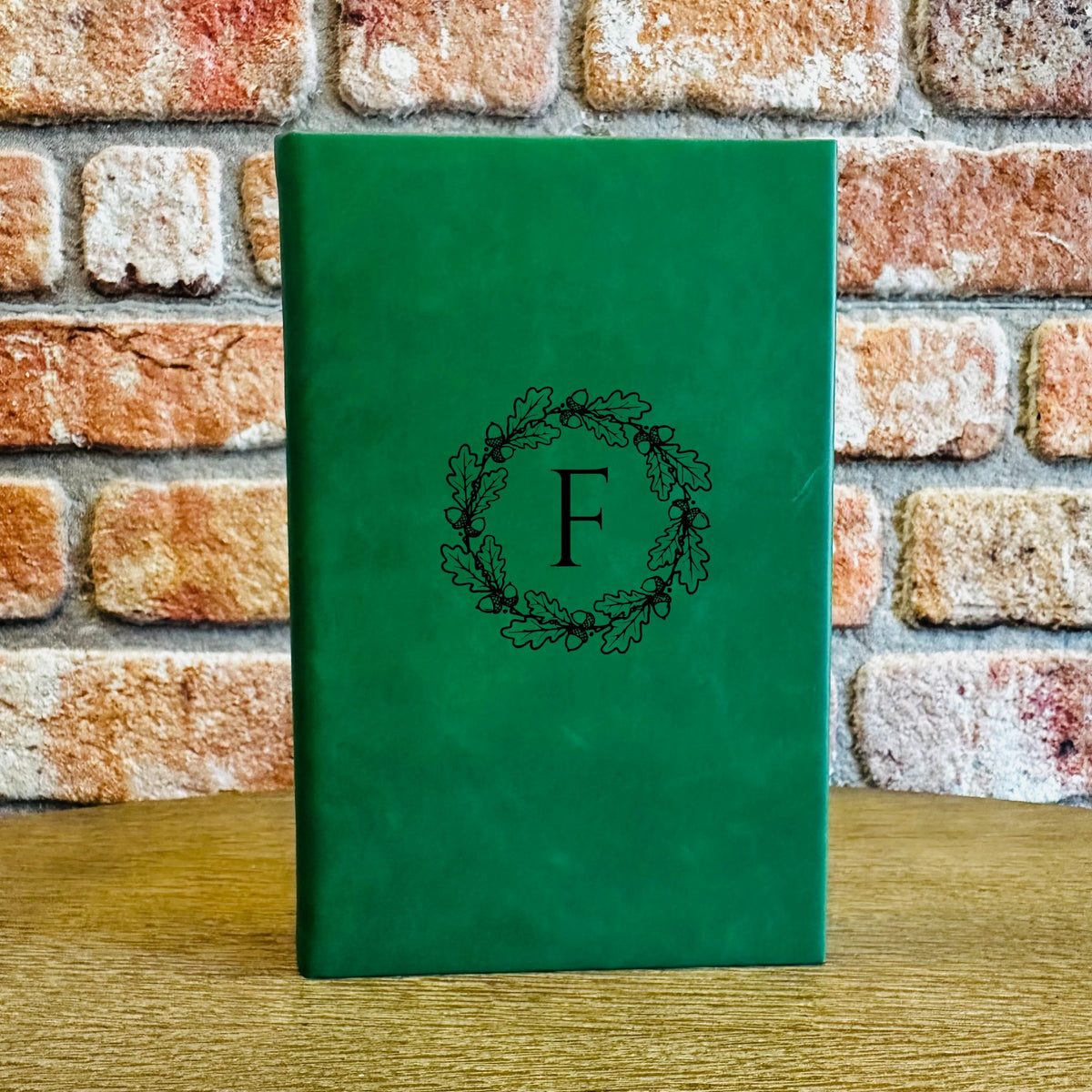 Custom Fall Monogram Leather Journal - monogram letter F