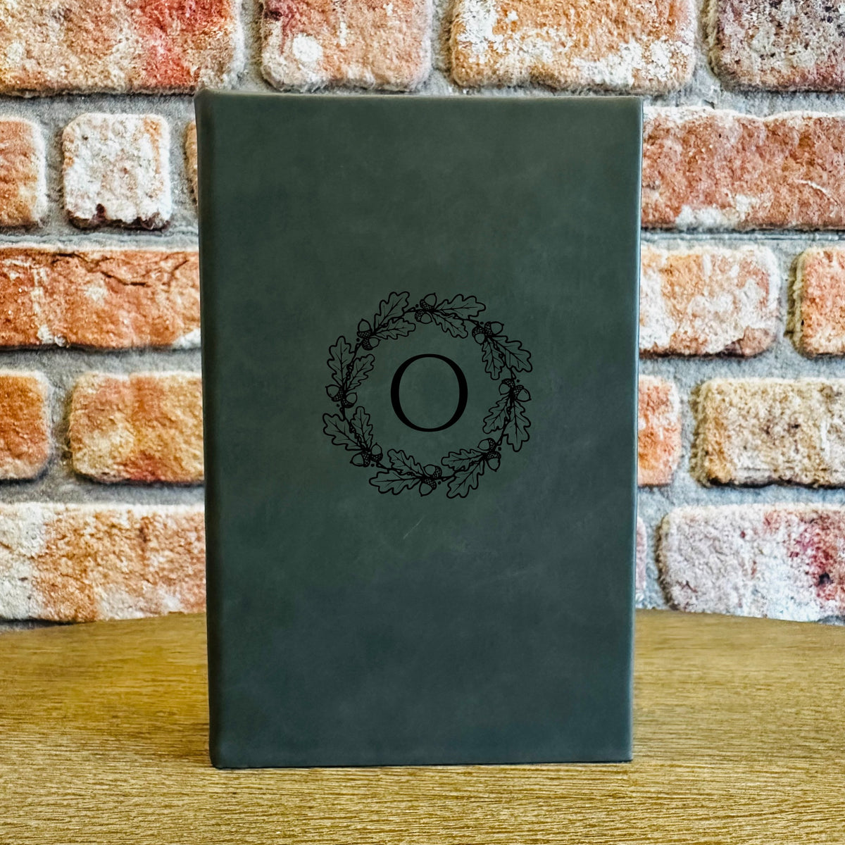 Custom Fall Monogram Leather Journal - monogram letter O