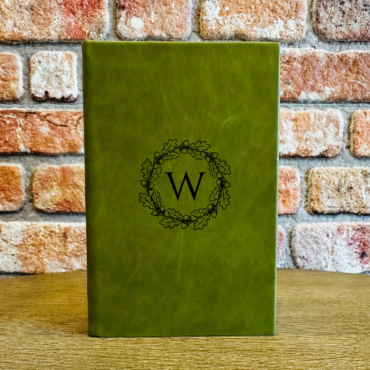 Custom Fall Monogram Leather Journal - monogram letter W