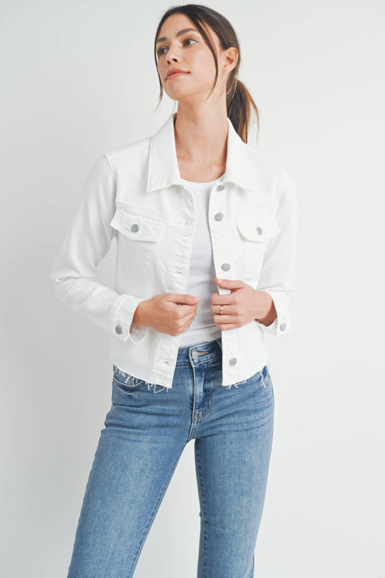 Just USA Jeans - JA232 - WHT - Fitted Fray Jacket - Rust & Refined