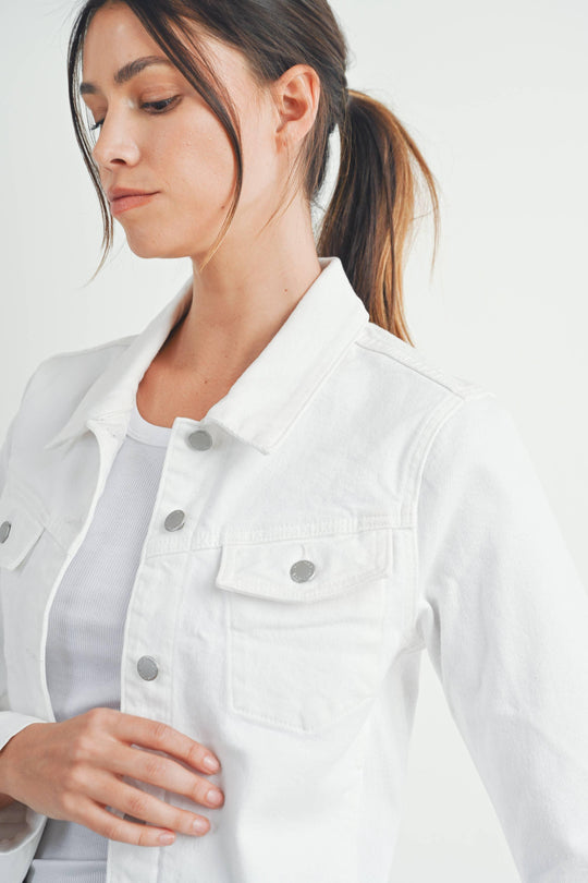 Just USA Jeans - JA232 - WHT - Fitted Fray Jacket - Rust & Refined