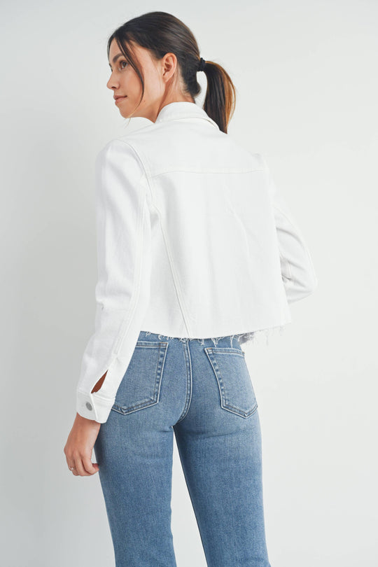 Just USA Jeans - JA232 - WHT - Fitted Fray Jacket - Rust & Refined