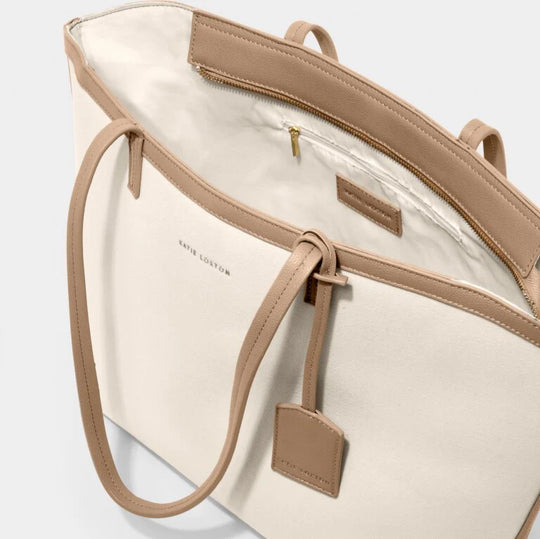 Amalfi Canvas Tote Bag-Everyday Essentials, Vegan Leather, Canvas