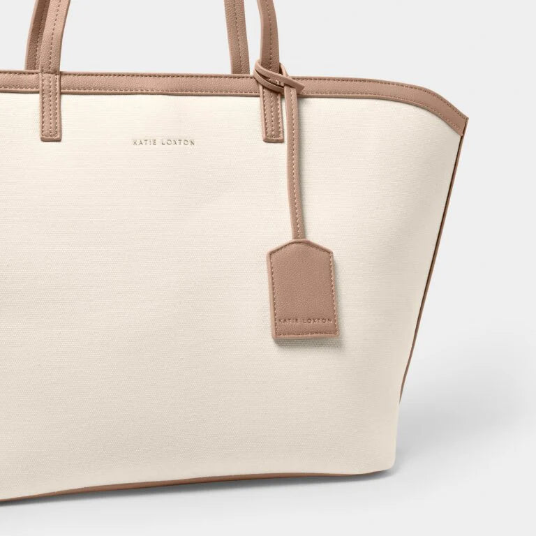 Amalfi Canvas Tote Bag-Everyday Essentials, Vegan Leather, Canvas