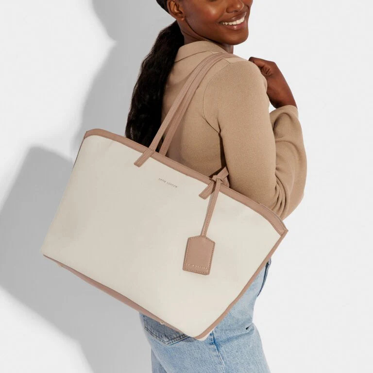 Amalfi Canvas Tote Bag-Everyday Essentials, Vegan Leather, Canvas