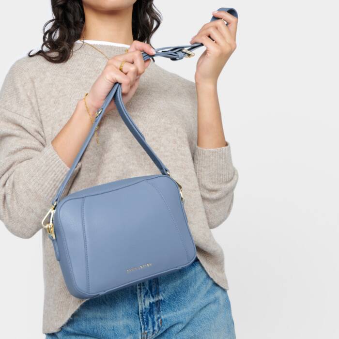 Hana Cornflower Blue Crossbody Bag | Vegan Leather Everyday Shoulder Purse