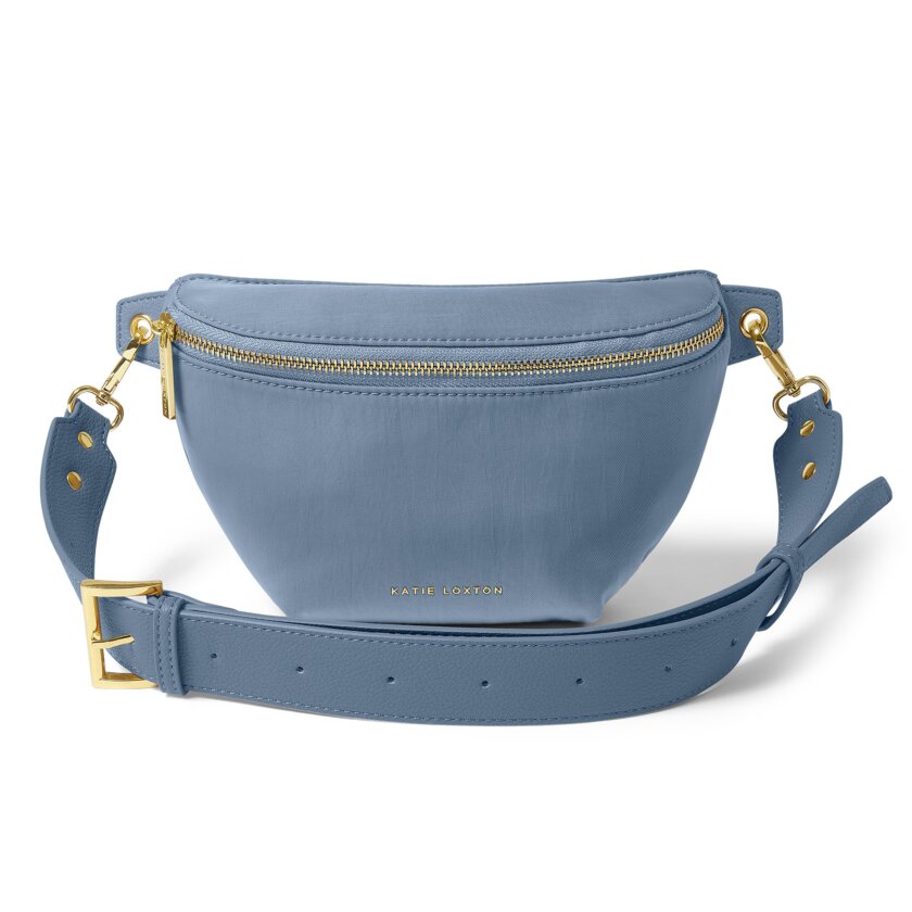 Nylon-Luxe Belt Bag in Blue Skye