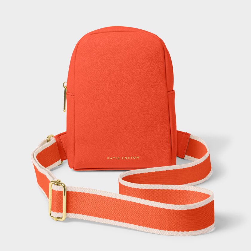 Kaite Canvas Strap Sling Bag in Deep Orange