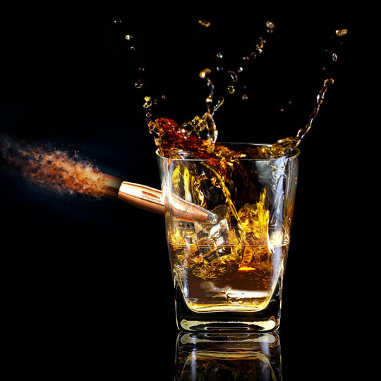 Last Man Standing Whiskey Glass w/ Bullet - Rust & Refined