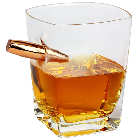 Last Man Standing Whiskey Glass w/ Bullet - Rust & Refined