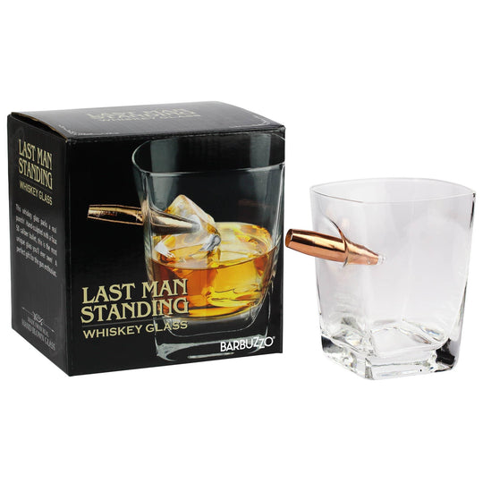 Last Man Standing Whiskey Glass w/ Bullet - Rust & Refined
