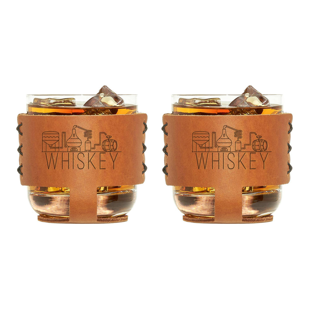 Leather Mason Jar Sleeve with Handle Includes Jar (Box Set) - Rust & Refined