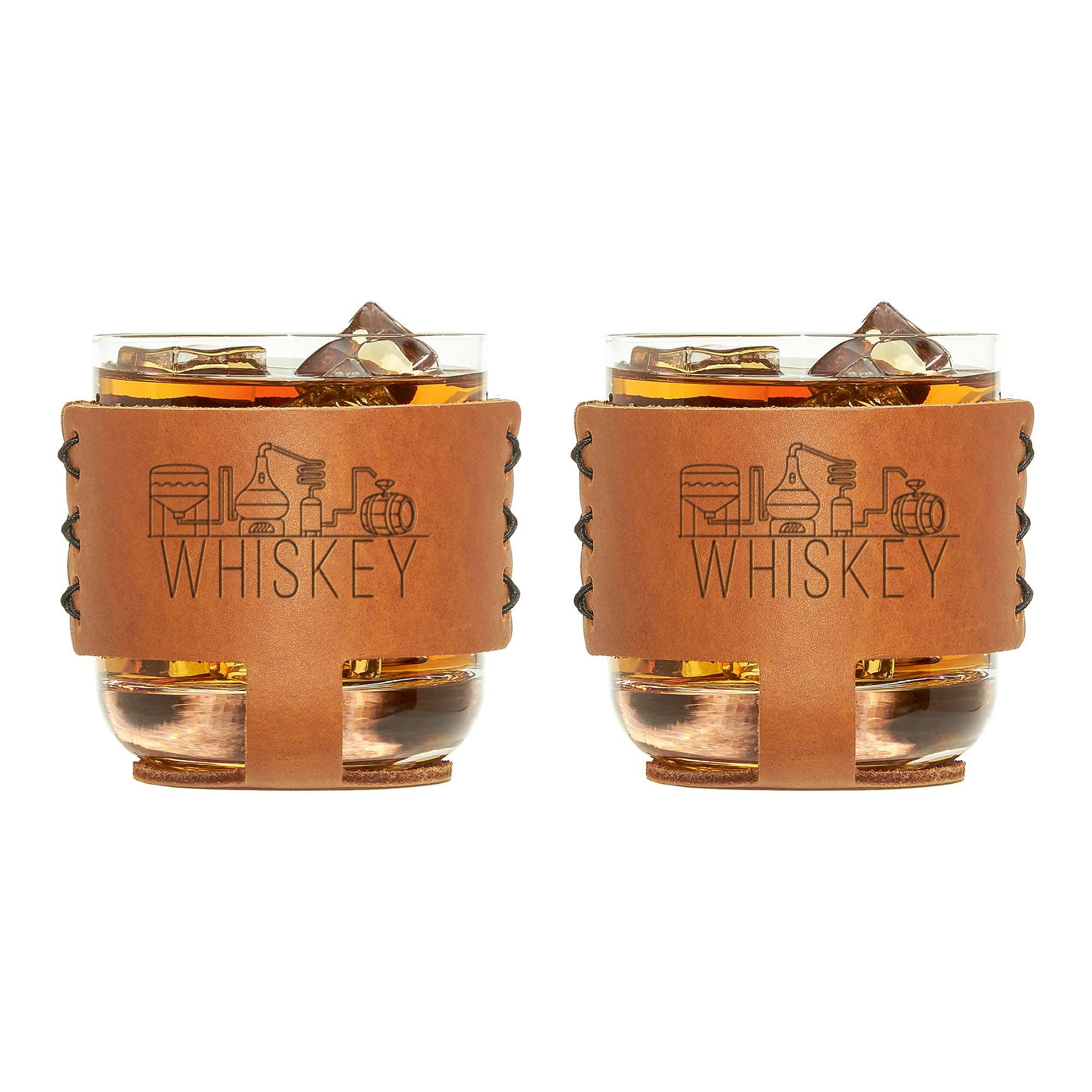 Leather Mason Jar Sleeve with Handle Includes Jar (Box Set) - Rust & Refined