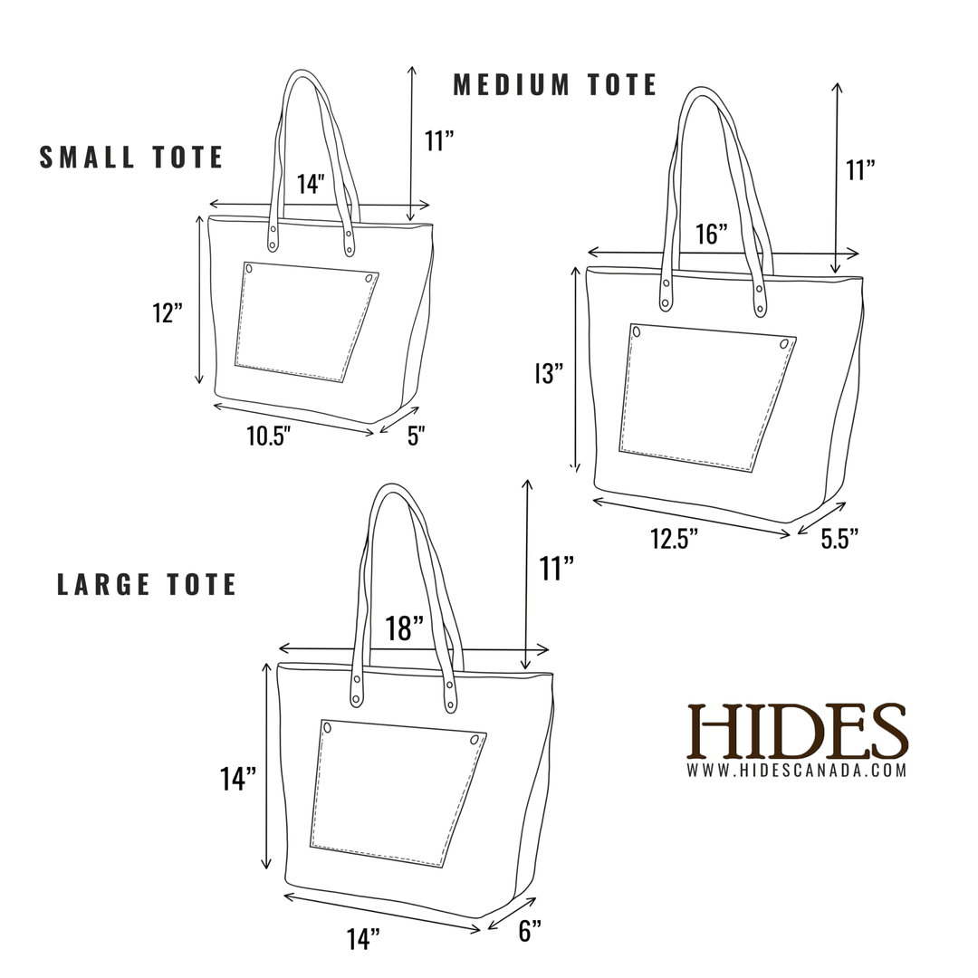 Leather Tote with Zipper - Medium / Saddle Brown - Rust & Refined