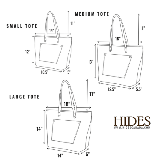 Leather Tote with Zipper - Medium / Saddle Brown - Rust & Refined