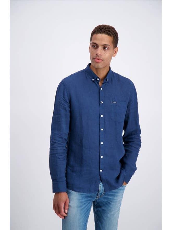 Lindbergh - Long Sleeve Linen Shirt - Rust & Refined