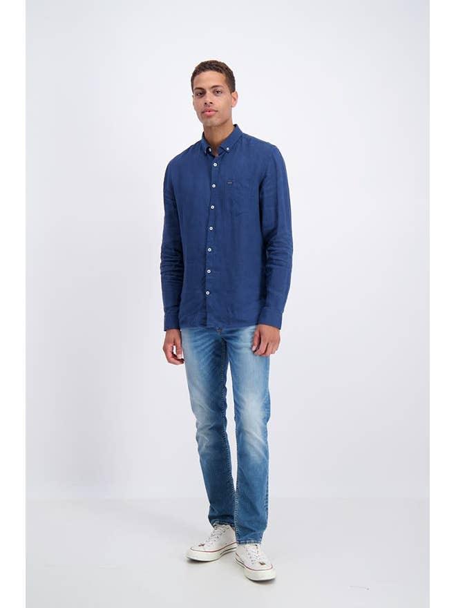 Lindbergh - Long Sleeve Linen Shirt - Rust & Refined