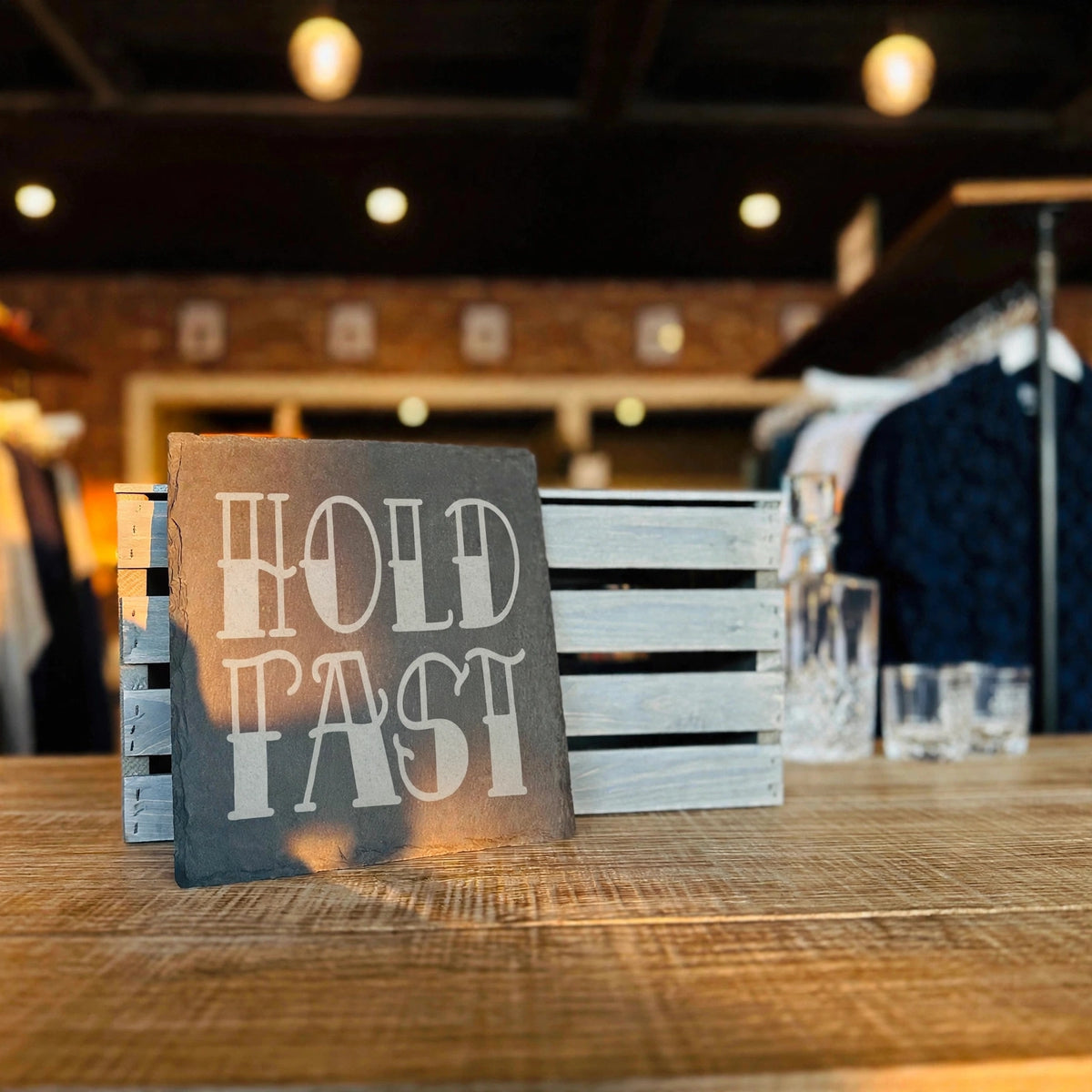 Hold Fast Slate Coaster