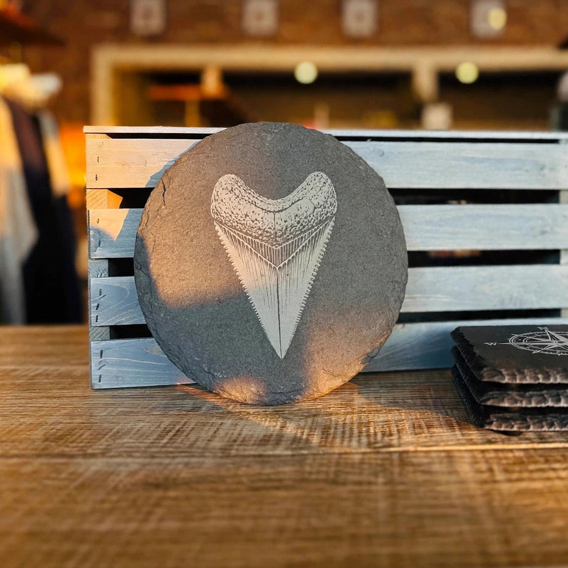 Shark Tooth Slate Coaster