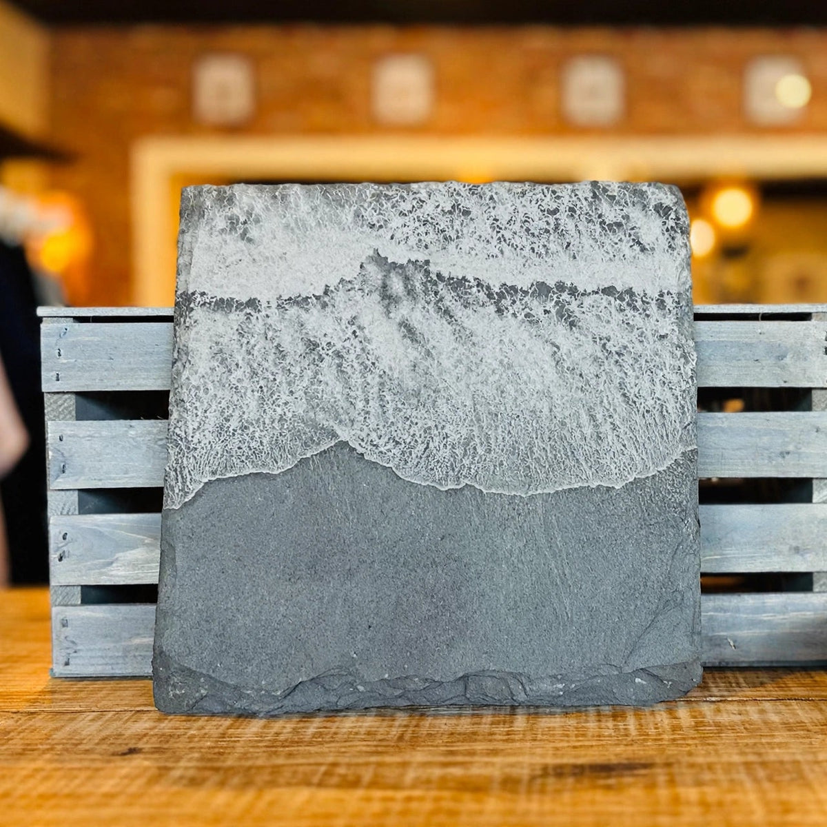 Ocean Wave Slate Coaster - Square