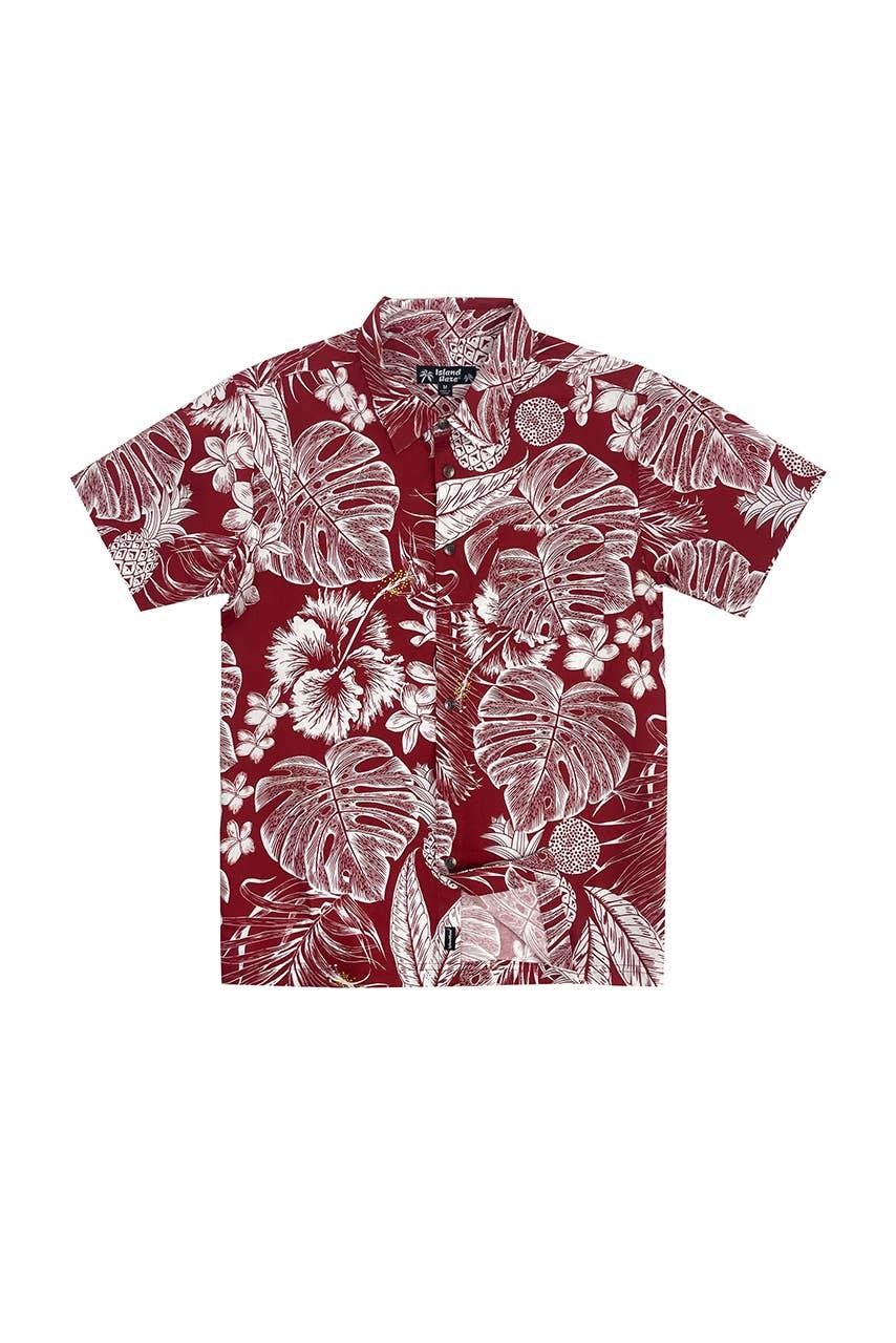 Men's Hawaiian Woven Button Down Shirt - Mint Julep - Rust & Refined