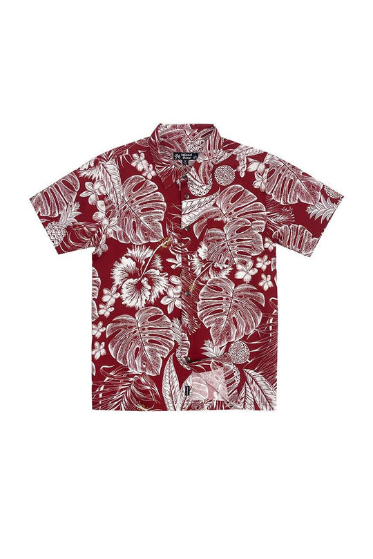 Men's Hawaiian Woven Button Down Shirt - Mint Julep - Rust & Refined