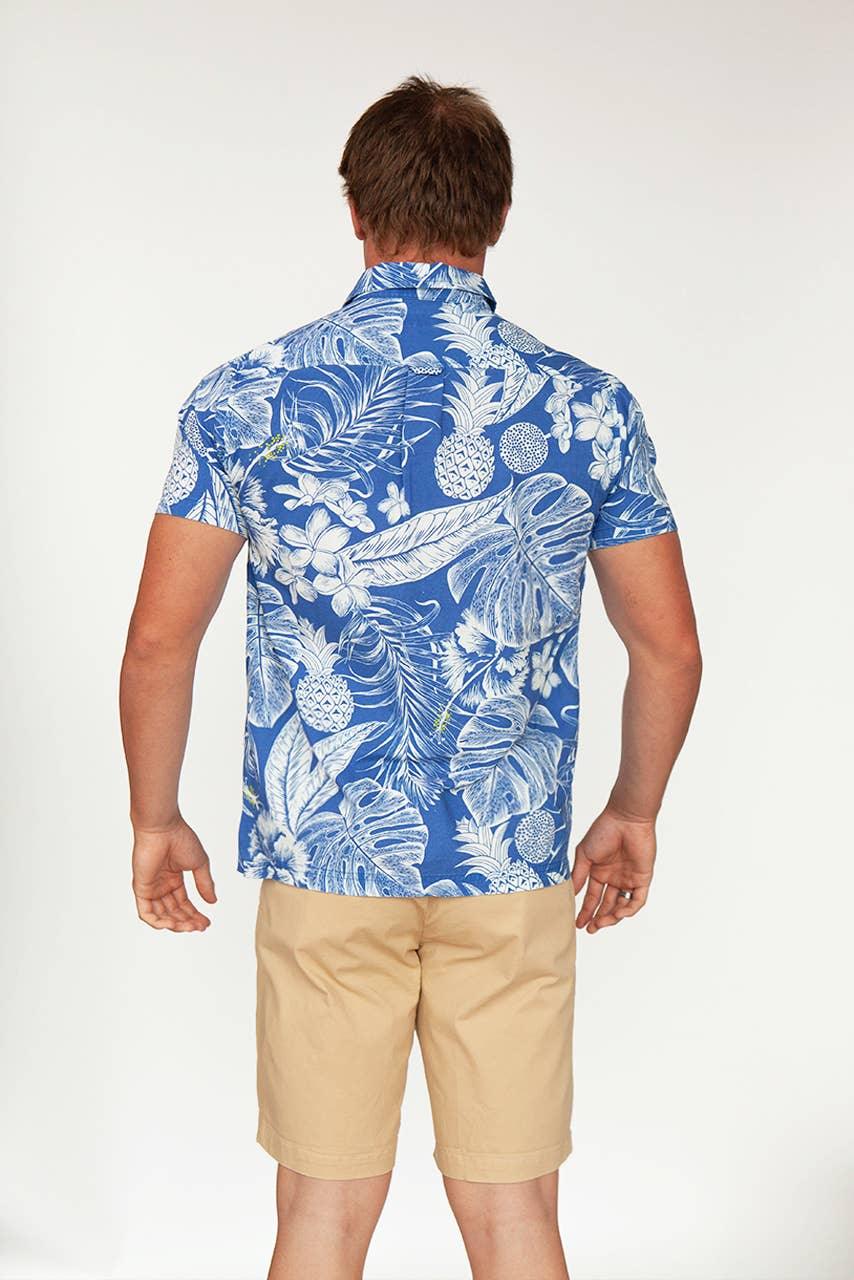 Men's Hawaiian Woven Button Down Shirt - Mint Julep - Rust & Refined