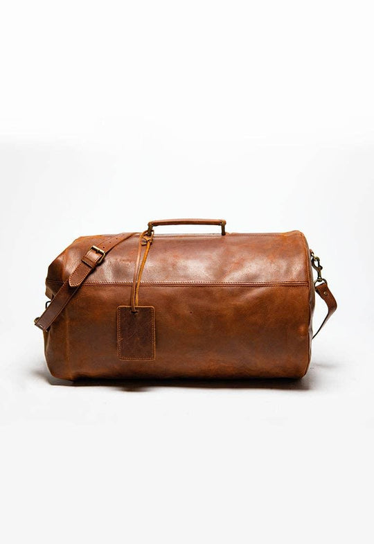 Military Leather Duffle Bag - Rust & Refined