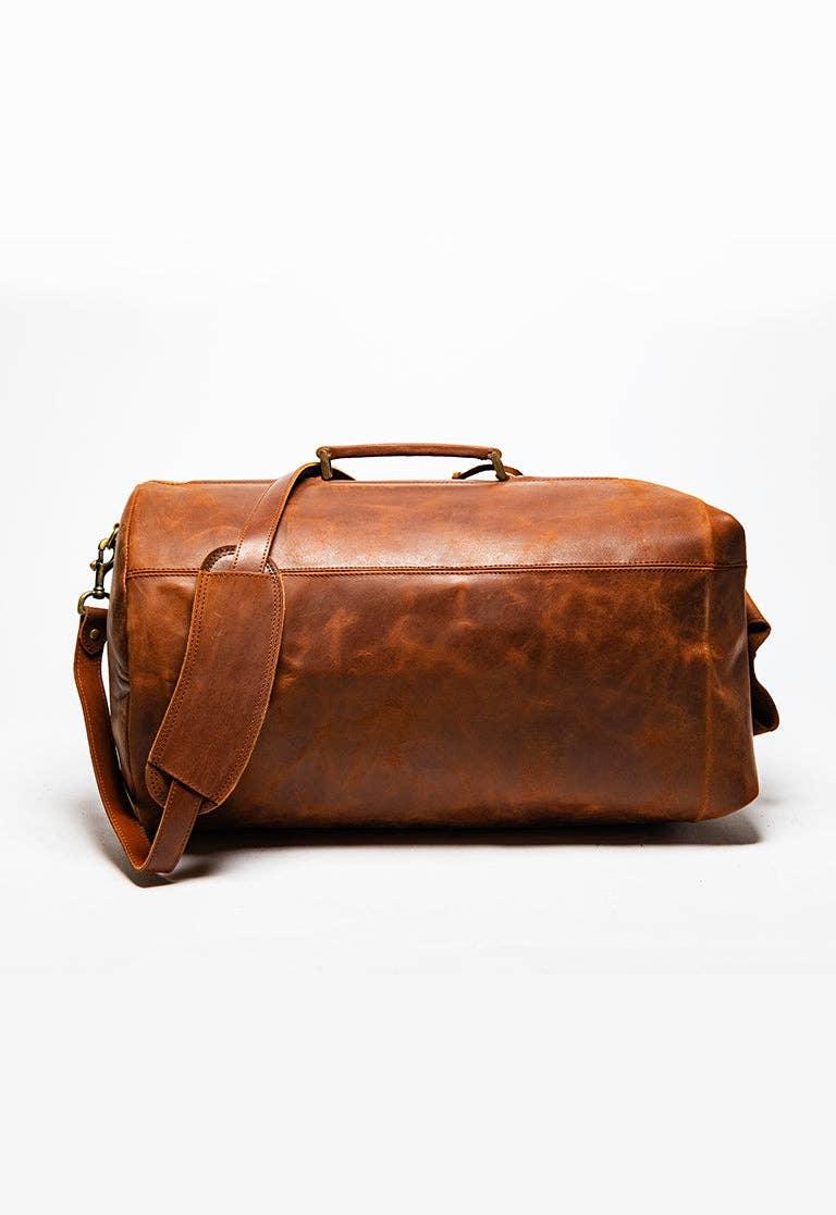 Military Leather Duffle Bag - Rust & Refined